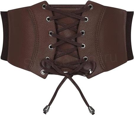 Gotický kožený korzet s druky hnědý délka složený 32 cm (K530)