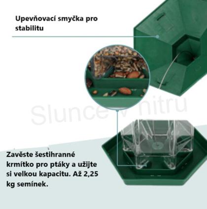 Ptačí budka, krmítko k zavěšení lucerna zelená (T33)