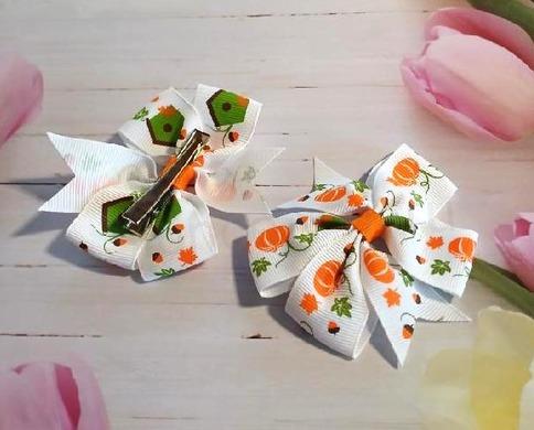 Spona, pineta do vlasů Halloween mašle 8 cm (H617)