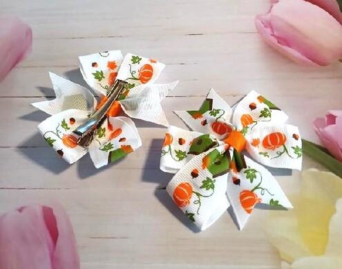 Spona, pineta do vlasů Halloween mašle 8 cm (H618)