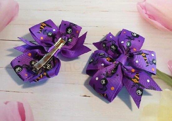 Spona, pineta do vlasů Halloween mašle 8 cm (H623)