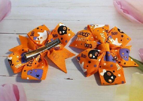 Spona, pineta do vlasů Halloween mašle 8 cm (H624)
