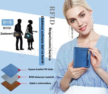 Dámská peněženka s RFID ochranou proti krádeži (J40)