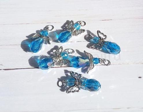 Andílek pro štěstí, talisman AB Swarovski elements modrý (H631)