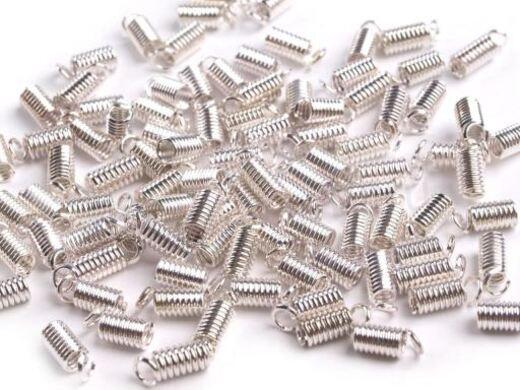 Bižuterní koncovka na kůži - pružinka 2 x 5 mm (AA100)