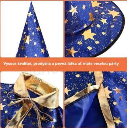 Dětský čaroděj kostým s kloboukem věk 3 - 12 let (W250)