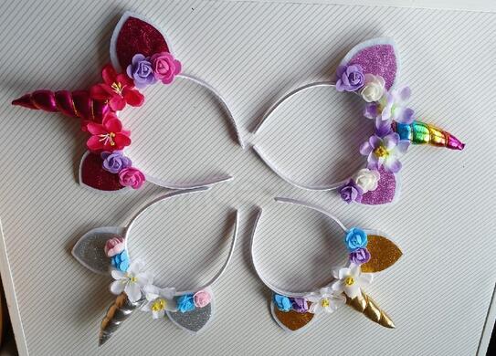 Čelenka do vlasů jednorožec Duhová (H639)