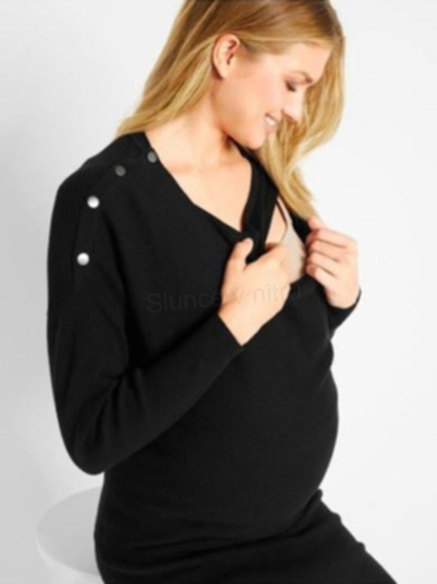 Dámské úpletové šaty – černé – velikost 2XL (K559)