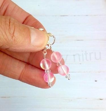 Minerální pozlacené náušnice Měsiční kámen (X1891)