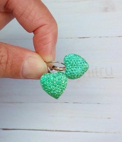 Platinové náušnice srdce s kamínky (BB874)