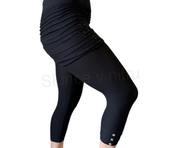 Dámské elastické legíny se sukní – černé, velikost S–3XL (K603)