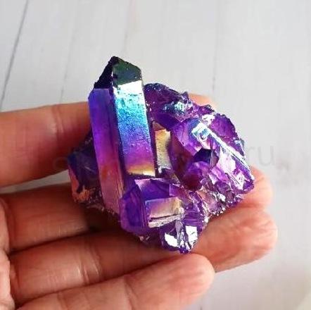 Aqua aura křišťál 79 g galvanicky pokovený (X1962)