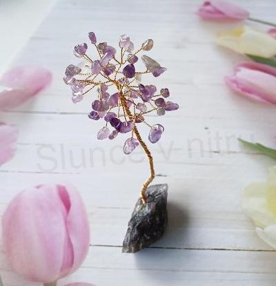 Minerální strom života, štěstí ametyst, výška 12 - 13 cm (X1978)