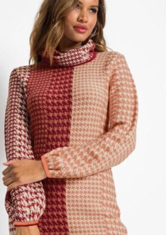 Úpletové šaty s rolákem – více velikostí L / XL / 2XL – EU 44–54 (K440)