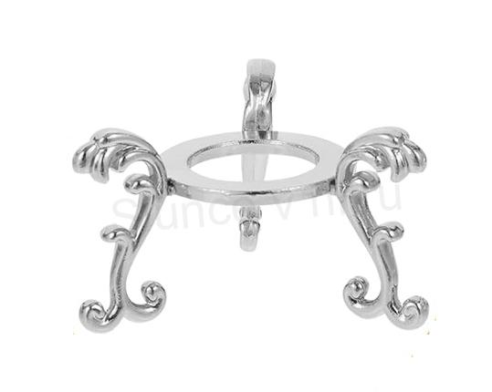 Kovový podstavec na křišťálové koule platinový (AE50)