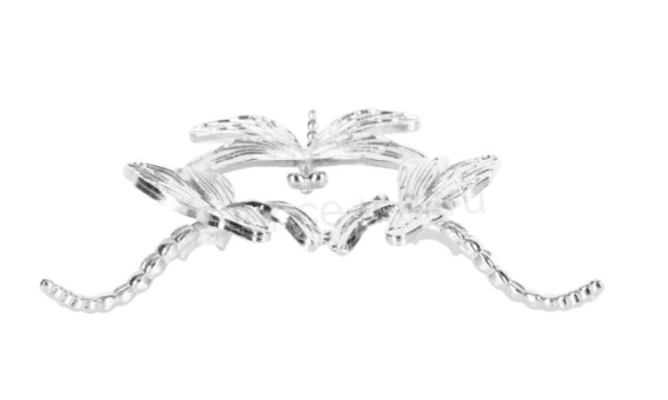 Kovový podstavec vážky na křišťálové koule platinový (AE52)