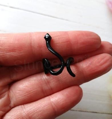 Hadí černý prsten velikost 58 (BP521)