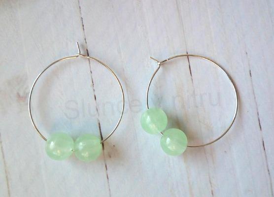 Náušnice kruhy sviticí korálky ve tmě velikost 3,4 cm (BB890)