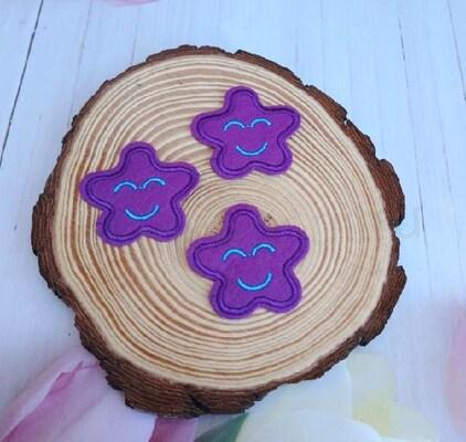 Nášivka, nažehlovačka hvězda fialová 4,4 cm (C736)