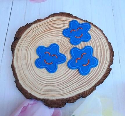 Nášivka, nažehlovačka hvězda modrá 4,4 cm (C739)