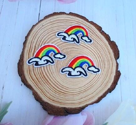 Nášivka, nažehlovačka duha a racek 5,3 cm (C747)