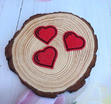 Nášivka, nažehlovačka srdce 3,8 cm (C756)