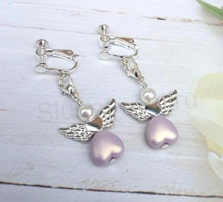 Visací náušnice klipsy - šroubovací s andělem (BB895)