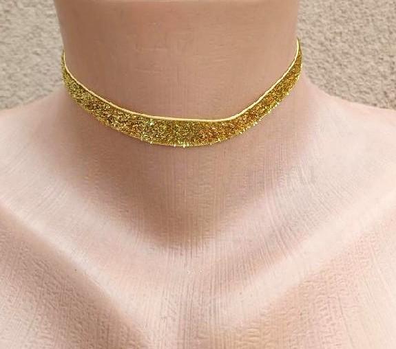 Náhrdelník choker krátký zlatý (BD928)