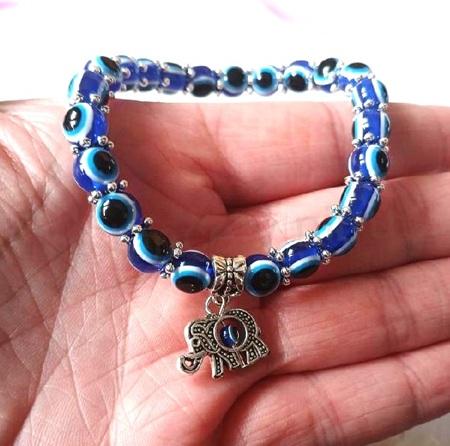 Korálkový náramek na ruku oko, oči slon (BC637)