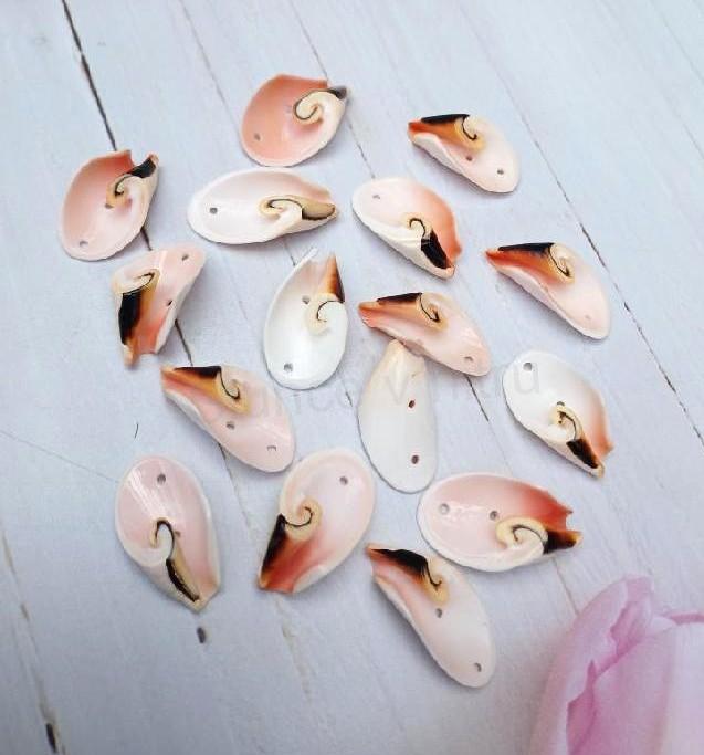 Přírodní mušle s dírkami 2,8 x 1,6 mm - 2 kusy (X2078)