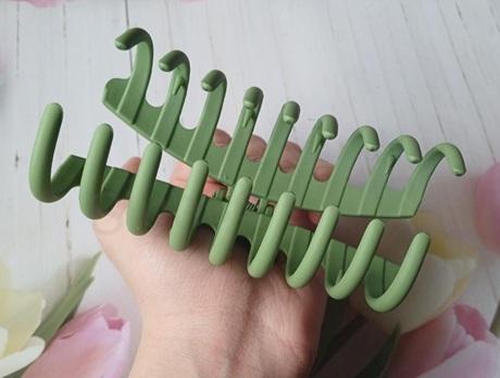 Velký skřipec do vlasů zelený - 11 cm (H678)