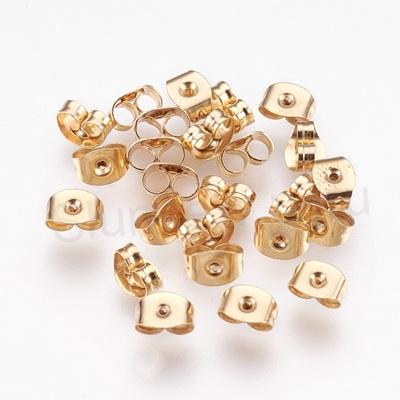 Náušnicová zarážka nerez ocel motýlek pozlacené 24K | 6 x 4 x 3 mm | 1 Pár (AA353)