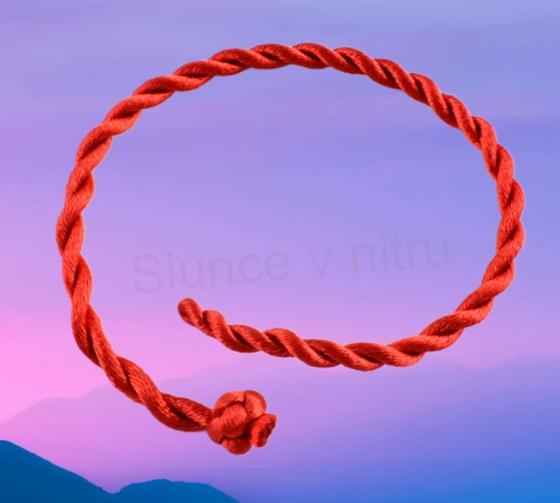 Červený pletený náramek přátelství (BC591)