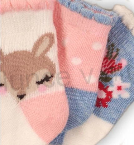 Dívčí kojenecké ponožky 6 - 12 m - 3 páry (W4)