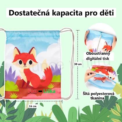 Stahovací taška, sáček na přezůvky zvířátka 30 x 24 cm sova (E1010)