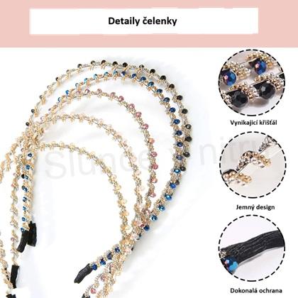 Čelenka do vlasů, štras fialová (H686)