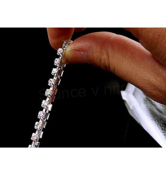 Pružný náramek s šatnovými kamínky (BC10)