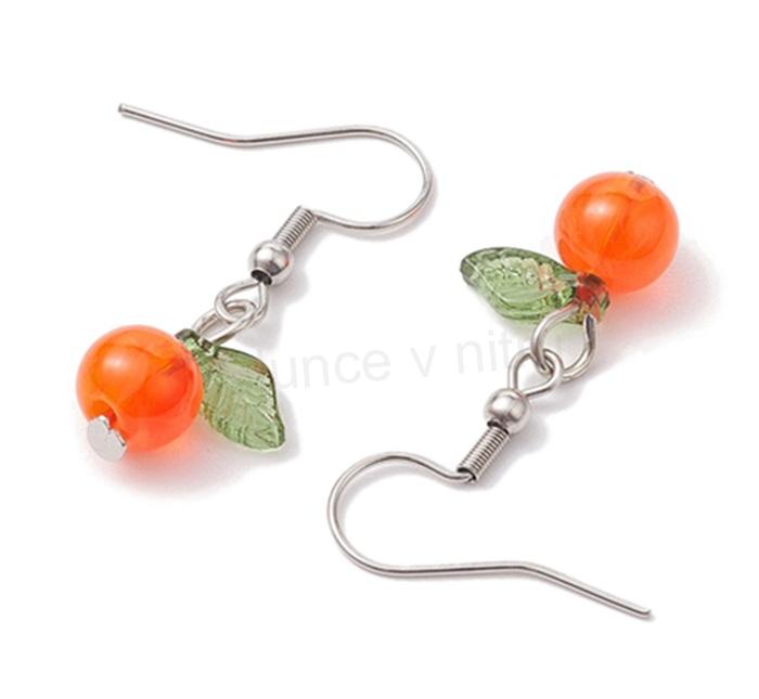 Visací, dlouhé náušnice třešně červené (BB908)