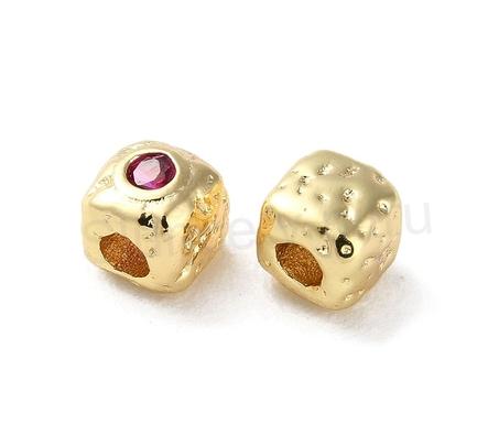Mosazné korálky s kubickým zirkonem pozlacené 18K, 4,5 x 4,5 mm (AA393)