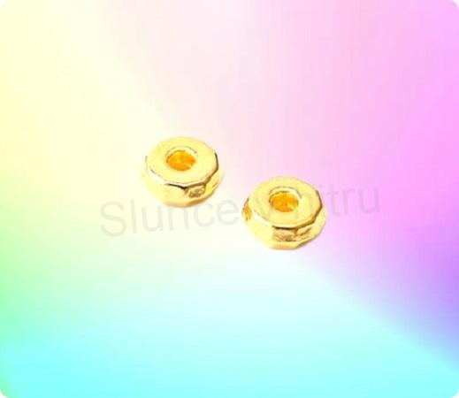 Slitinový korálek rondel - mezidíl 8 x 3 mm zlatý (AA409)