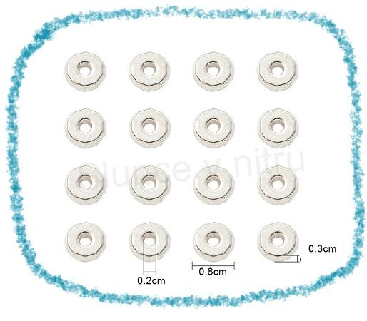 Slitinový korálek rondel - mezidíl 8 x 3 mm stříbrný (AA410)