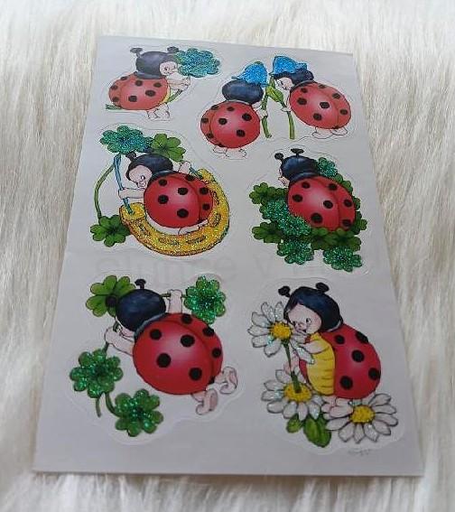 Samolepky, obtisky beruška pro štěstí kreslené mix (E1015)