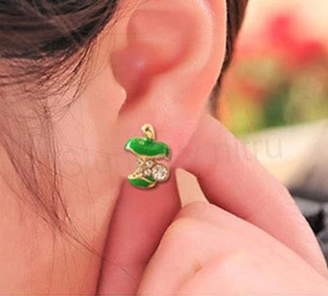 Puzetové jablkové náušnice se zirkony více barev (BB19)