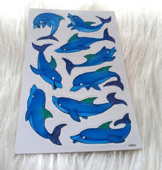 Samolepky, obtisky delfín kreslené mix (E1018)