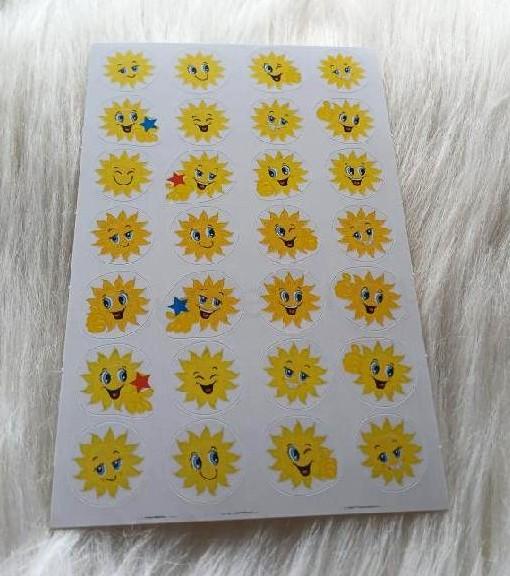 Samolepky, obtisky slunce kreslené mix (E1020)