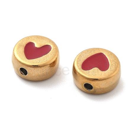 Nerezový korálek se srdcem pozlaceno 18K - 10 x 4,5 mm (AA413)