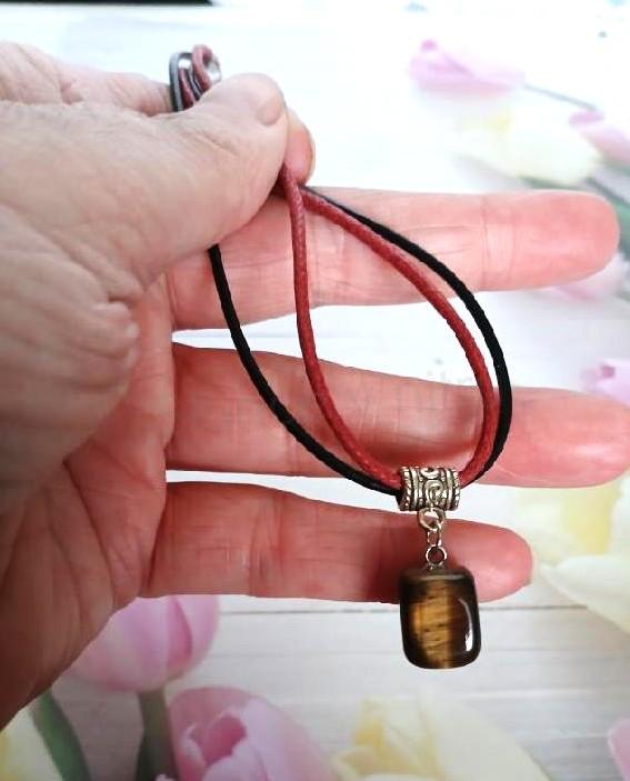 Minerální zdvojený náhrdelník choker tygří oko (X2139)