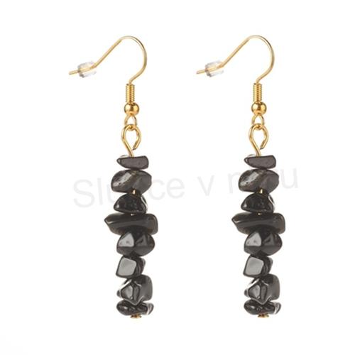 Minerální náušnice obsidián (X2140)