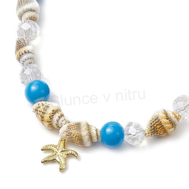 Korálkový náhrdelník z mušlí se skleněnými korálky (X2141)