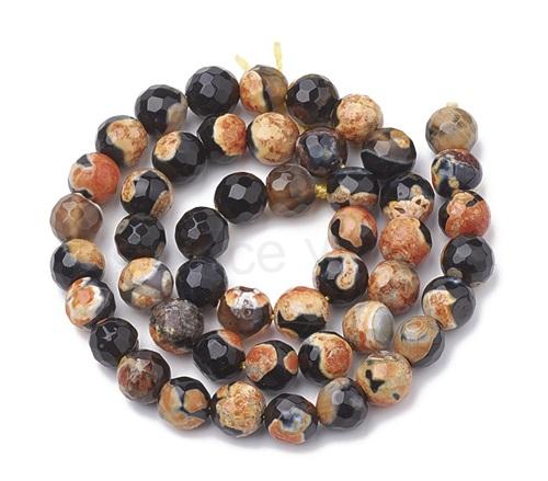 Přírodní korálky z ohnivého fasetovaného achátu 8 mm (X2142)